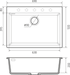 Превью картинка Rivelato ZENO 6950 1-чаш 690*500 Nero profondo #2