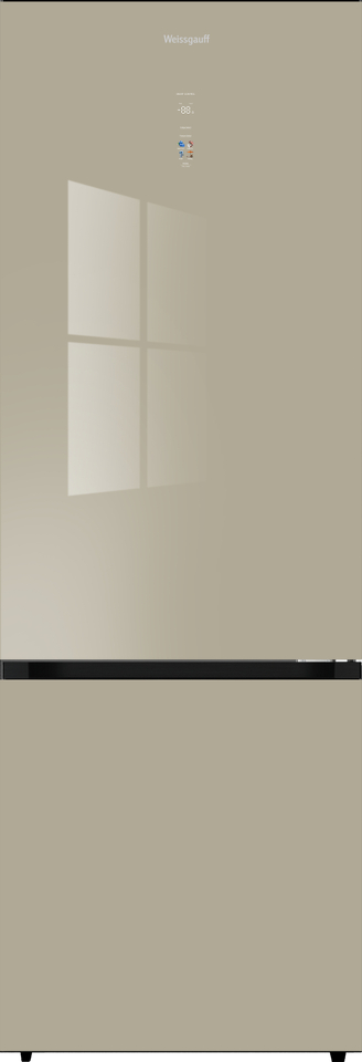 Фото Холодильник с нижней морозилкой Weissgauff WRK 2070 D Premium Inverter Total Nofrost Gold Glass