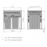 Превью картинка PULSE PROBOX F45 Система сортировки и хранения, 2 емкости (2x33), креп. фасада, полн.выдв., плавн.закр., крышка-полка, графит (MBN452-66DGMID) #6