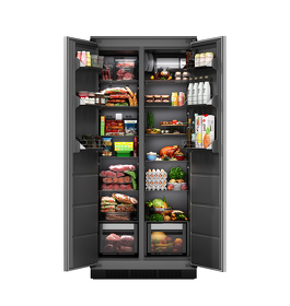 Картинка Lex LBI400SB Grey - встраиваемый двухкамерный холодильник