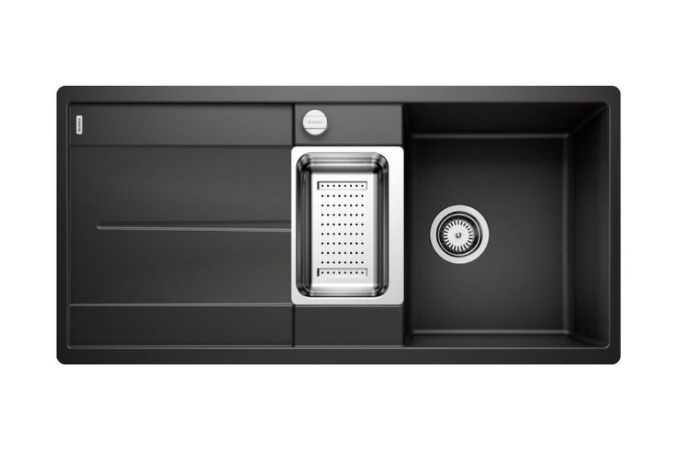 Фото Гранитная мойка Blanсo METRA 6 S-F SILGRANIT черный, с клапаном-автоматом