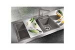 Превью картинка Гранитная мойка Blanсo METRA 9 SILGRANIT PuraDur (чаша слева) темная скала #4