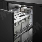 Превью картинка Vibo KOMBI 60. Система сортировки и хранения, 4 емкости (20л+20л+10л+9л), крепл. фасада, полн. выдвиж., плавн. закр., направл. Nova Pro (PKBGME604MG) #6