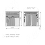 Превью картинка PULSE PROBOX F60 Система сортировки и хранения, 2 емкости (2x28), креп. фасада, полн.выдв., плавн.закр., крышка-полка, графит (MBN602-56DGMID) #6