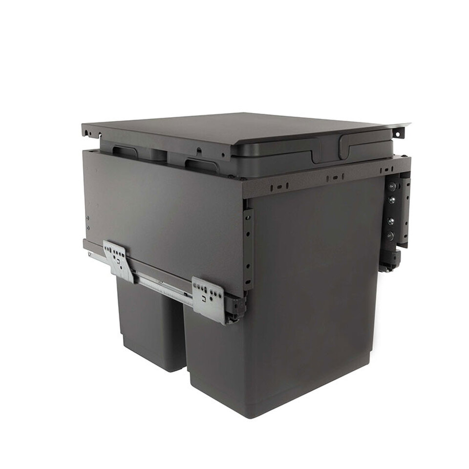 Фото Vibo GLOBE 2.0 M50W Система сортировки и хранения, 2 емкости (30л+30л), креп. фасада, полн.выдв., плавн.закр., направл. Nova Pro, крышка-полка (PG2GME502SCGMRF)