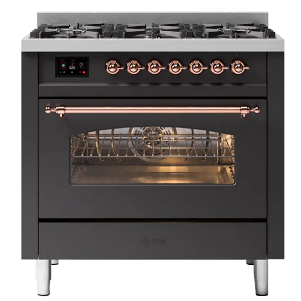 Фото Центр варочный ILVE  P366DDNSY матовый графит (фурн. медь)
