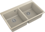 Превью картинка Кварцевая мойка Rivelato AXEL 90D 2-чаши 870*520мм beige scuro #2
