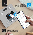 Превью картинка Lex LXBS 9013 напольные умные весы до 180кг, серые #5