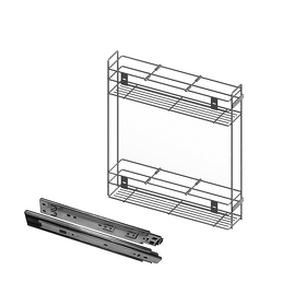 Картинка Duslar Бутылочница EKO 150 с двумя полками, хром, комплект шариковых направляющих с доводчиком