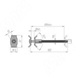 Превью картинка PULSE Стяжка для столешницы М6x100 (D35X100 CN MP) #2