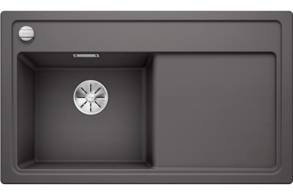 Фото Гранитная мойка Blanсo BLANCO ZENAR 45S (чаша слева) SILGRANIT темная скала с кл.-авт. InFino