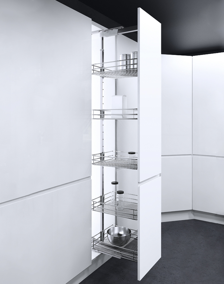 Фото Vauth-Sagel Система TAL LARDER-SAPHIR, выдвижной фасад 300 мм, высота 1700-1950 мм, хром