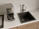 Превью картинка Гранитная мойка Rivelato BERKANA 35 подст.монтаж 1-чаш 415*455 Антрацит 501 #3