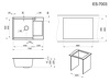 Превью картинка Кварцевая мойка GRANULA ES-7003, ГРАФИТ, кухонная мойка, кварц, ESTETICA #5