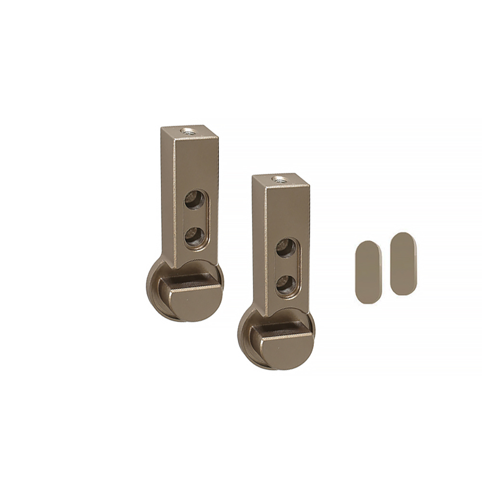 Фото Duslar Комплект держателей с заглушками для круглой штанги RAIN, крепление к полке или к боковине, бронза