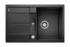 Картинка Blanсo METRA 45 S SILGRANIT PuraDur черный с клапаном-автоматом