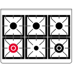 Превью картинка Центр варочный ILVE MD106DNE3/WHB белый (фурн. бронза) #2