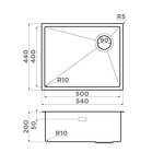 Превью картинка Металлическая мойка Omoikiri Taki 54-U/IF Side SF-GB нерж. сталь/графит #4