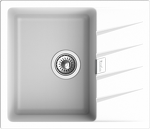 Превью картинка Гранитная мойка Rivelato RAUM 58 1-чаша 580*500мм Белый 101 #1