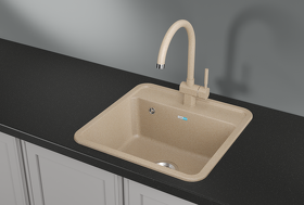 Картинка GRANULA 5001, БЕЖЕВЫЙ, кухонная мойка, СтандАРТ кварц