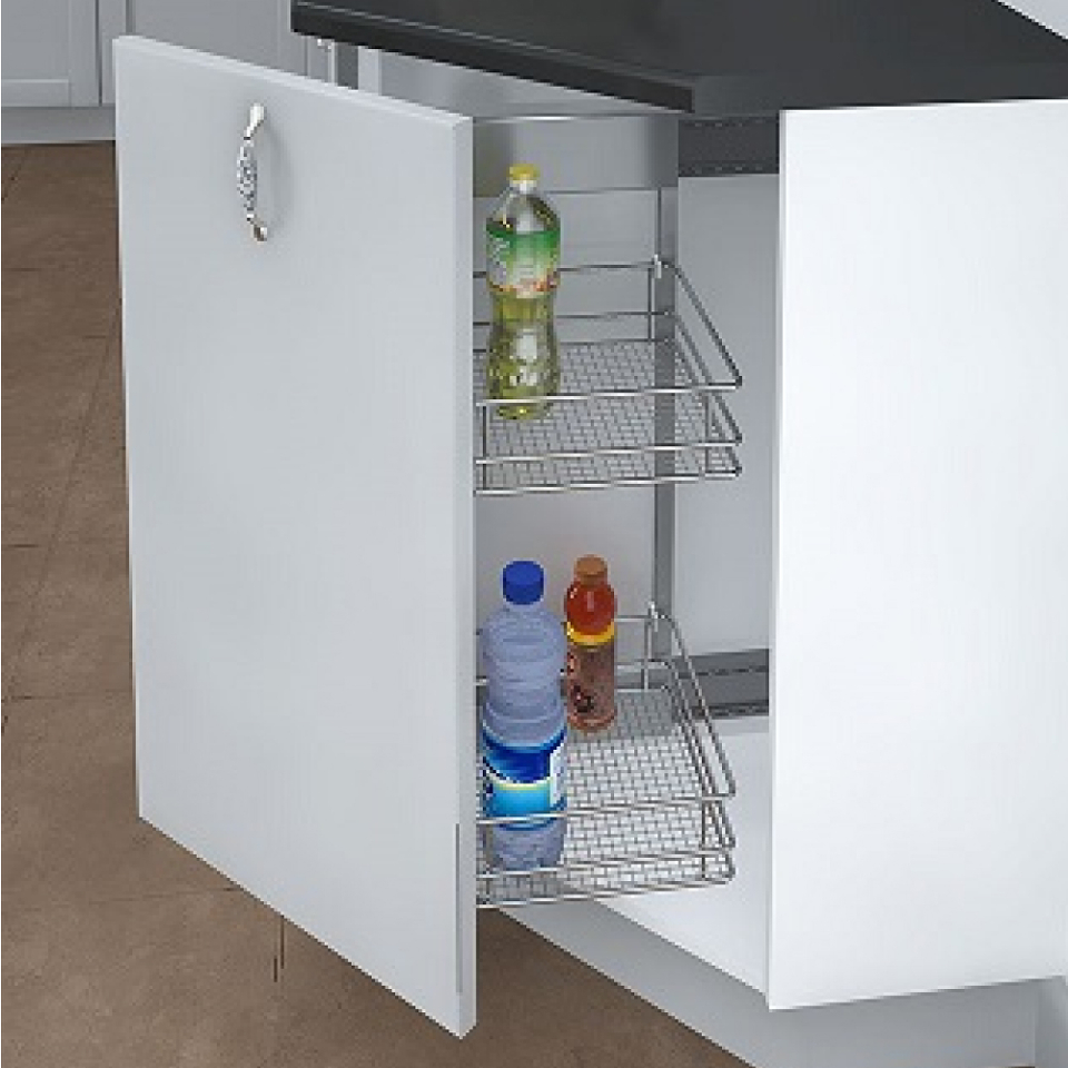 Фото Vauth-Sagel Бутылочница SAPHIR-2 45°, выдвижной фасад 300 мм, правая, хром