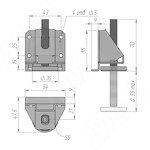 Превью картинка PULSE Опора регулируемая M10x68 с поддержкой боковины, универсальная (LEV-M10X68.S) #4