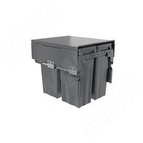 Картинка PULSE PROBOX F45 Система сортировки и хранения, 3 емкости (2x13+1x28), креп. фасада, полн.выдв., плавн.закр., крышка-полка, графит (MBN453-54DGMID)