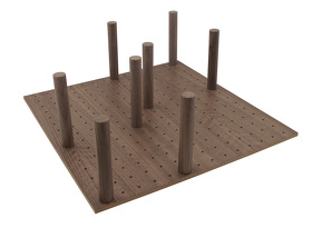 Картинка Деревянный органайзер WOODLINE для посуды, ширина фасада 600 мм, 477x474х180 мм, орех