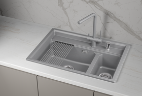 Картинка GRANULA KS-7302i, АЛЮМИНИУМ, кухонная мойка, кварц