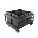Превью картинка Vibo KOMBI 2.0 MINI M60W Система сортировки и хранения, 4 емкости (12л+12л+7л+7л), креп. фасада, полн.выдв., плавн.закр. направл. Nova Pro (MKOMBI2GME604SCGM) #1