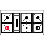 Превью картинка Центр варочный ILVE M127DNE3/WHB белый (фурн. бронза) #2