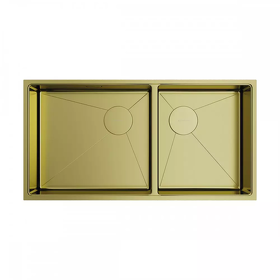 Картинка Omoikiri Taki 85-2-LB-U/IF Side-LG нерж. сталь/светлое золото