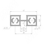 Превью картинка PULSE PS65 Межсекционный профиль, серебро, L-2000 (PR657003047RUAL-S2) #2