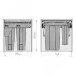 Превью картинка PULSE PROBOX LT F60 Система сортировки и хранения, 4 емкости (2x9+2x27), креп. фасада, полн.выдв., плавн.закр., цвет графит (BRD604-72HDG) #3