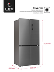Превью картинка  Холодильник side by side Lex LCD432GrID #8