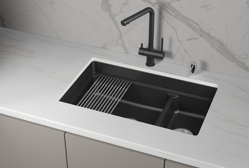 Фото Кварцевая мойка GRANULA 7304iU, ШВАРЦ