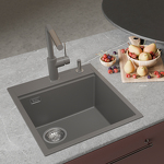 Превью картинка Гранитная мойка Rivelato TESORO 455-L 1-чаш 450*510 Серый 803 #3