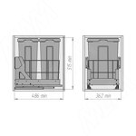 Превью картинка PULSE MOVEBOX F40 Система сортировки и хранения, платформа, 2 емкости (2x21), креп. фасада, полн.выдв., плавн.закр., графит (WRB402-42DGHFS) #9