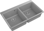 Превью картинка Кварцевая мойка Rivelato AXEL 90-2D 2-чаши 870*520мм grigio metallizzato #2
