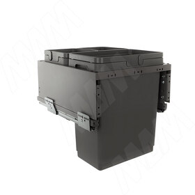 Картинка Vibo GLOBE 2.0 M45W Система сортировки и хранения, 3 емкости (30л+10л+9л), креп. фасада, полн.выдв., плавн.закр., направл. Nova Pro, без крышек. (PG2GME453SCGM)