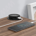Превью картинка PULSE ПУФФ Выдвижной блок розеток, d=60 мм, 1 USB, 1 USB Type-C, 12V беспроводная зарядка, 15W, черный, PUFF (PU-60-1A1C-W-BL) #4