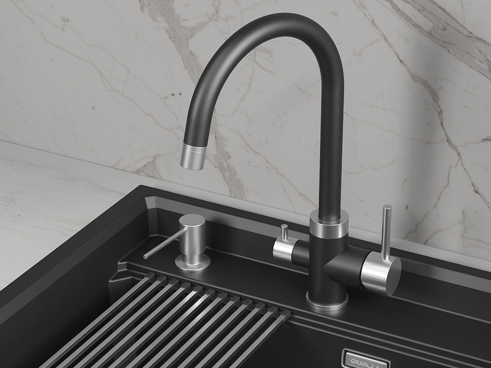 Фото Смеситель для кухни GRANULA 5169, ШВАРЦ