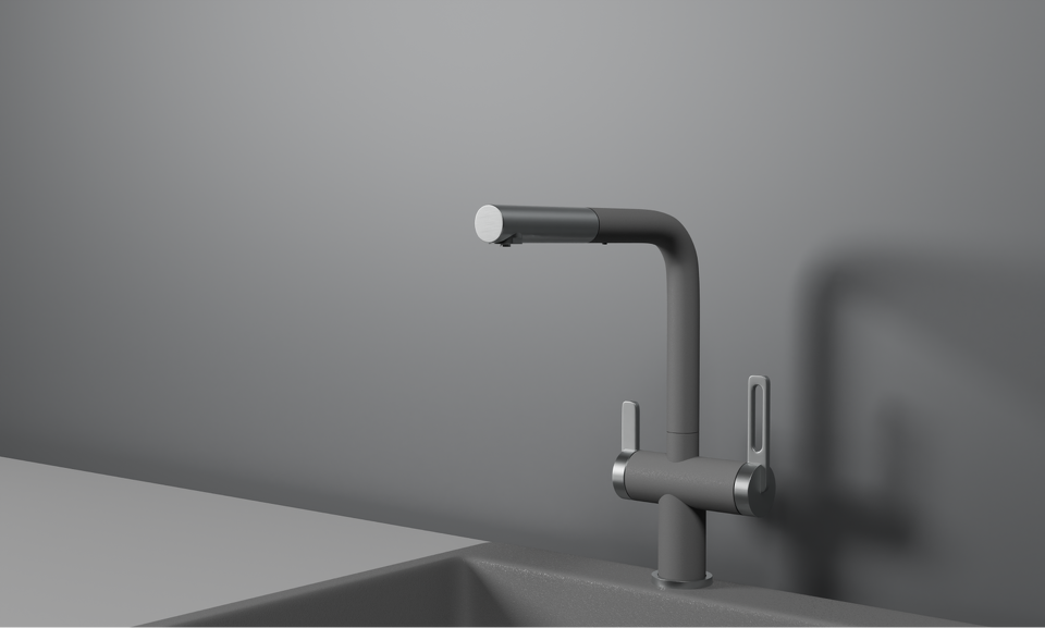 Фото Смеситель для кухни GRANULA 8170, АЛЮМИНИУМ