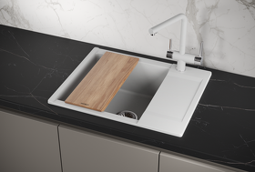 Картинка GRANULA ES-6202, АРКТИК (БЕЛЫЙ), кухонная мойка, кварц, ESTETICA