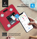 Превью картинка Lex LXBS 9014 напольные умные весы до 180кг, красные #5