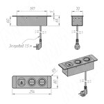 Превью картинка PULSE ДЕСК Открытый блок розеток, 254*80 мм, 2 розетки, 1 USB, 1 USB Type-C, быстрая зарядка, черный, DESK (DS-S-2S1A1C-F-BL) #5