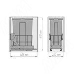 Превью картинка PULSE MOVEBOX F30 Система сортировки и хранения, платформа, 1 емкость (1x35), креп. фасада, полн.выдв., плавн.закр., графит (WRB301-35DGHFS) #9