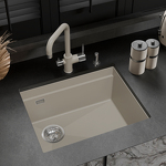 Превью картинка Гранитная мойка Rivelato LINO 554-L 1-чаш 550*440 Топаз 703 #3