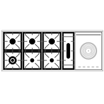 Превью картинка Центр варочный ILVE P15SDNE3/SSC нержавеющая сталь (фурн. хром) #2