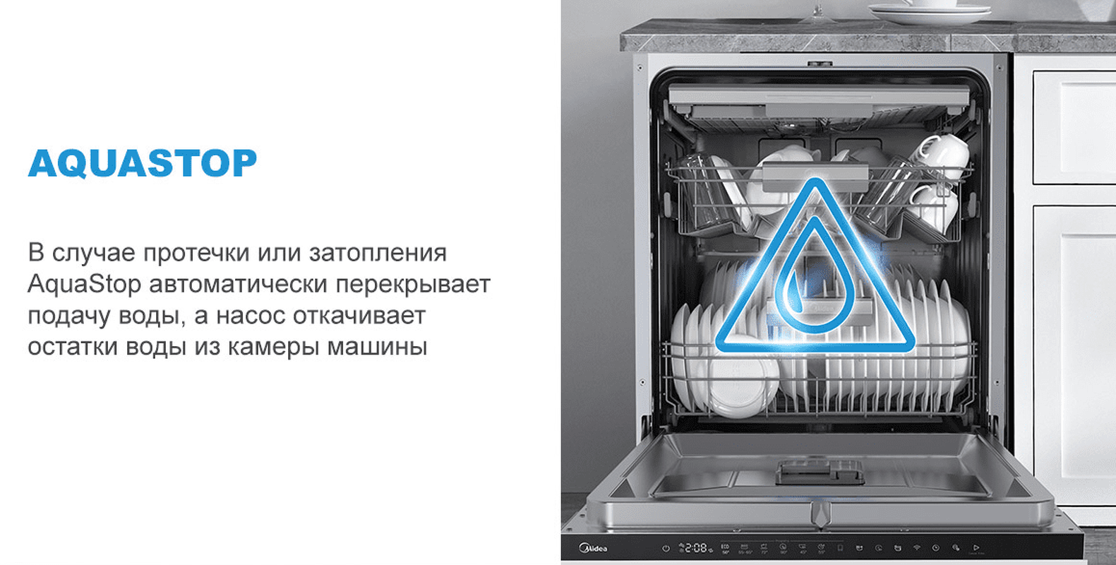 Преимущества Посудомоечная машина 60см встраиваемая Midea Встраиваемая посудомоечная машина MID60S440i